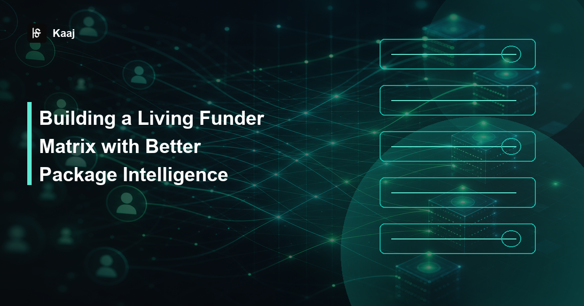 Kaaj — Building a Living Funder Matrix with Better Package Intelligence