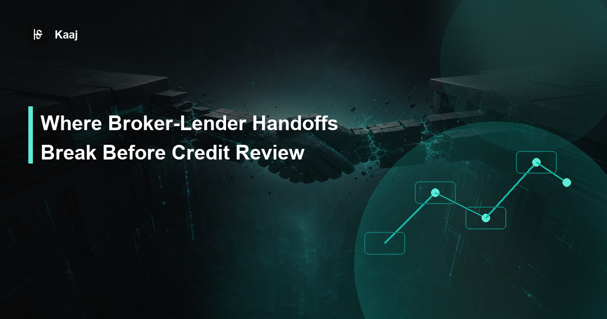 Kaaj — Where Broker-Lender Handoffs Break Before Credit Review
