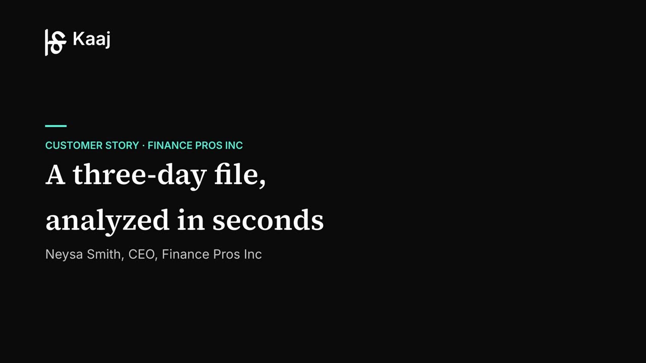 Finance Pros Inc: A Three-Day File, Analyzed in Seconds