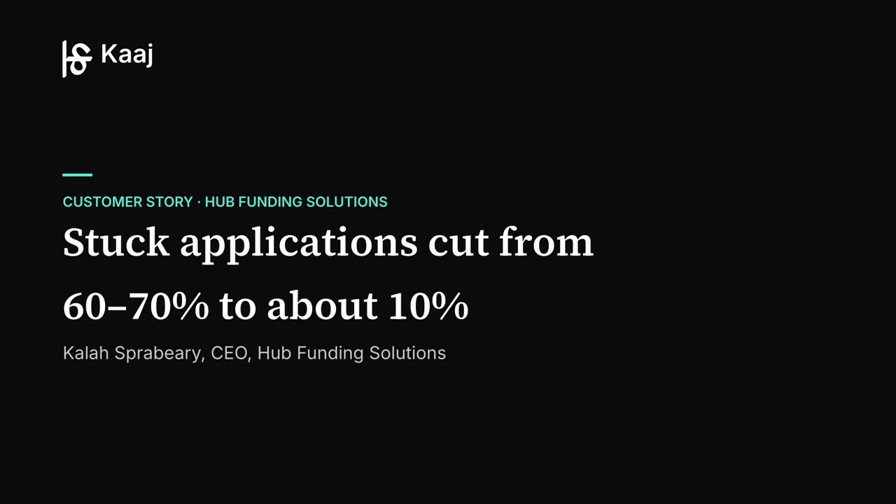 Hub Funding Solutions: Stuck Applications Down From 60–70% to 10%